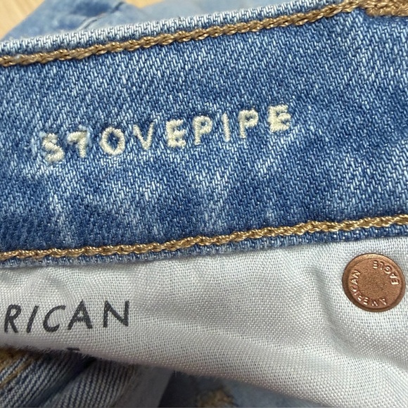 American Eagle AE Strigid High-Waist Stovepipe Jean Women’s Size 4 Distressed - Picture 9 of 11